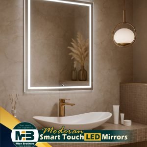 Square LED Bathroom Mirror – Touch Sensor, Backlit Lighting
