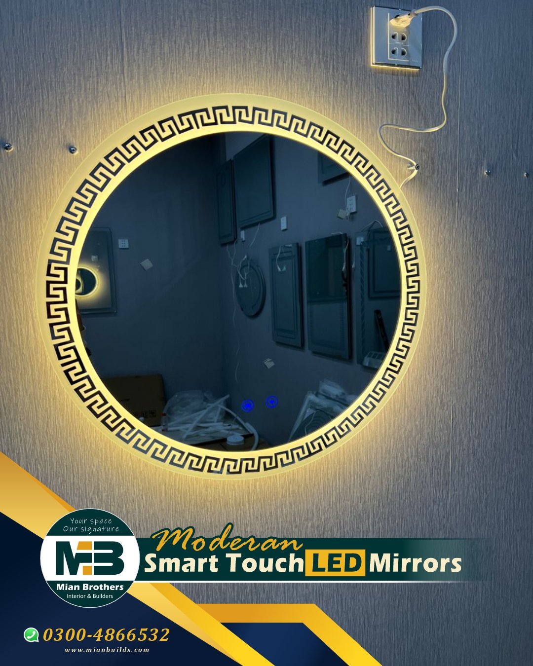 Give your bathroom a modern upgrade with our Round LED Mirror. Order now from Mian Brothers – Interiors & Builders and enjoy luxury, smart features, and long-lasting quality—delivered safely to your door.
